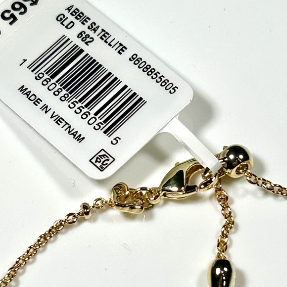 Kendra Scott "Abbie" Gold Satellite Chain Bracelet in Rose Quartz NWT - Picture 4 of 4